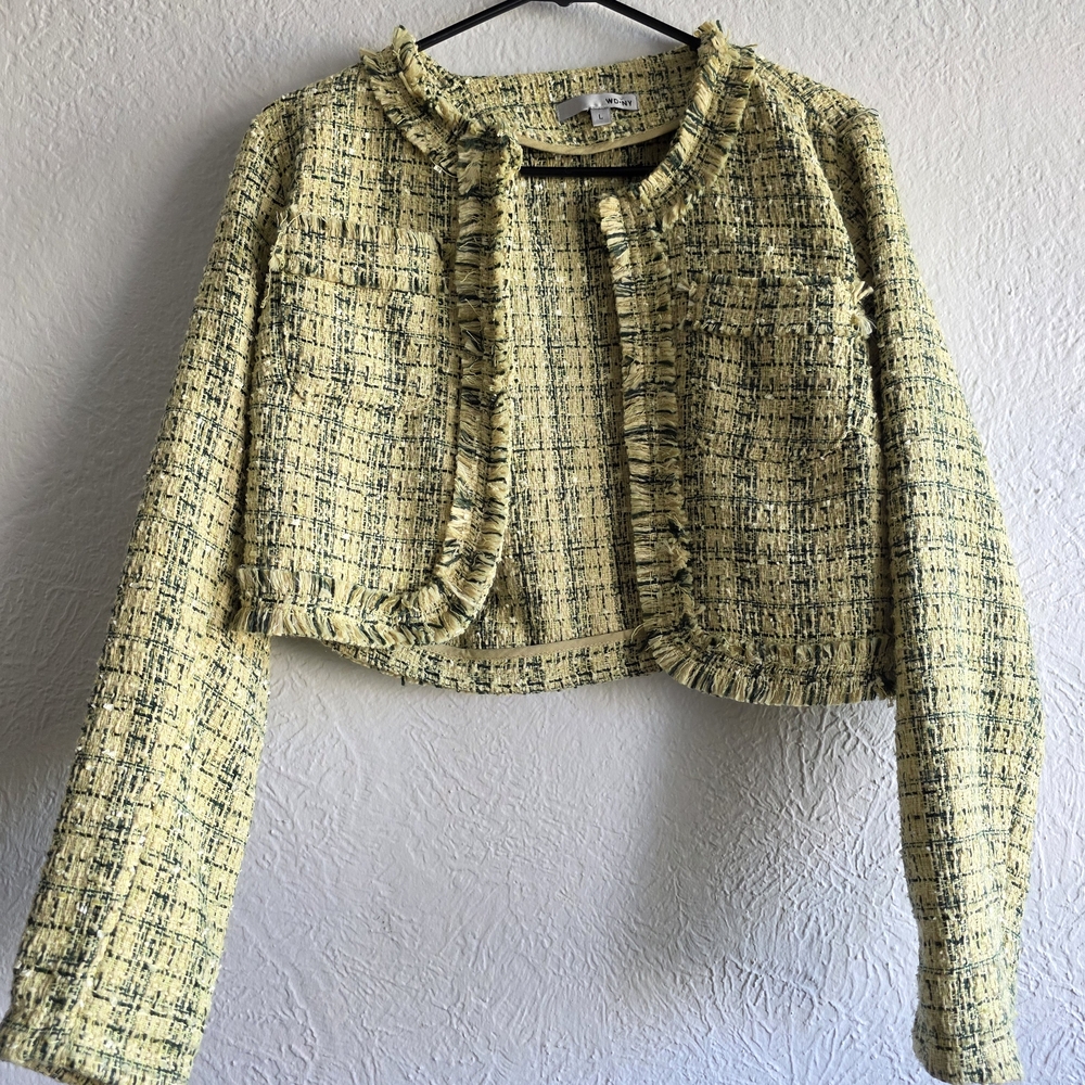 WD.NY Mustard and Black Tweed Blazer